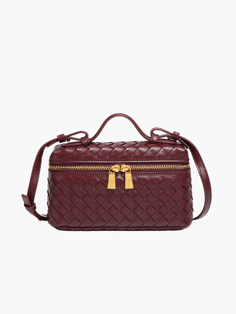 Luxe Gevlochten Handtas – Compacte Dames Tas voor Avond en Dag