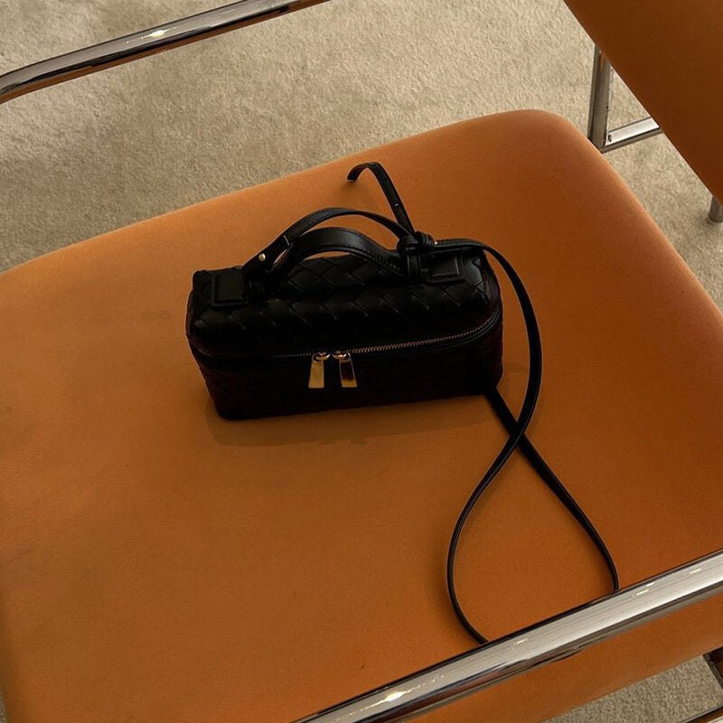 Luxe Gevlochten Handtas – Compacte Dames Tas voor Avond en Dag