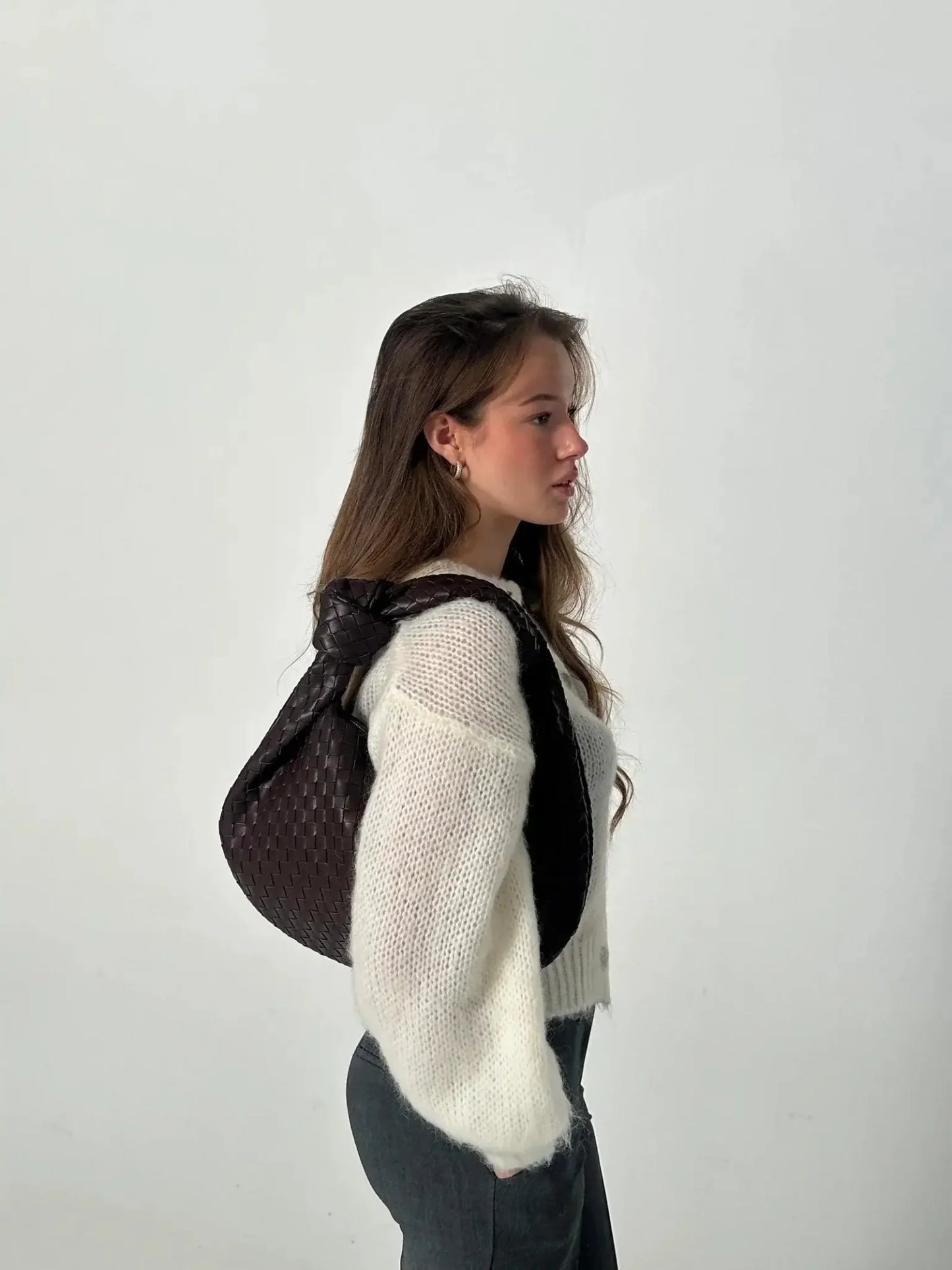 Luxe Gevlochten Schoudertas – Compacte Dames Tas voor Avond en Dag