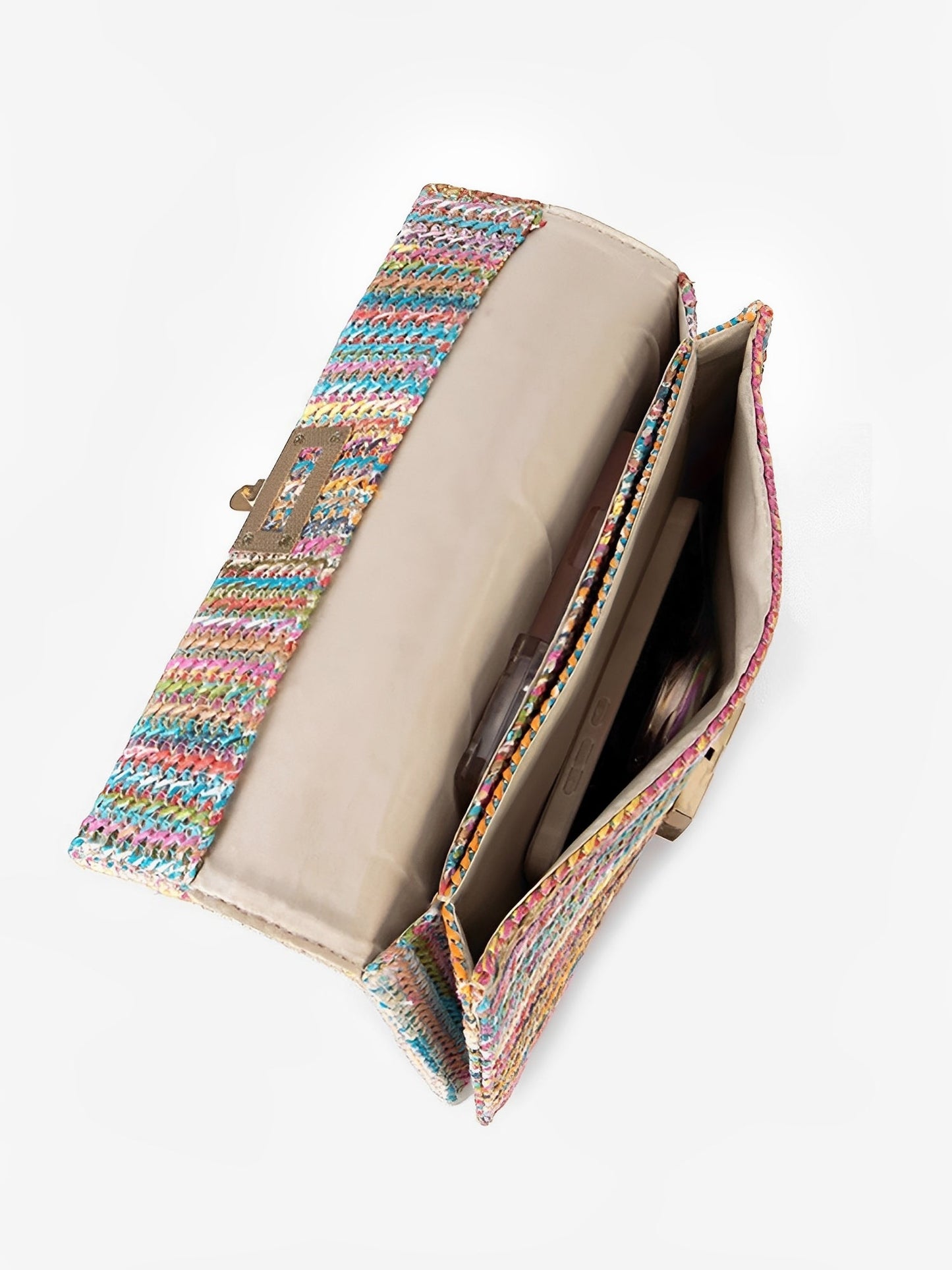 Geweven Schoudertas met Ketting en Draaiklem