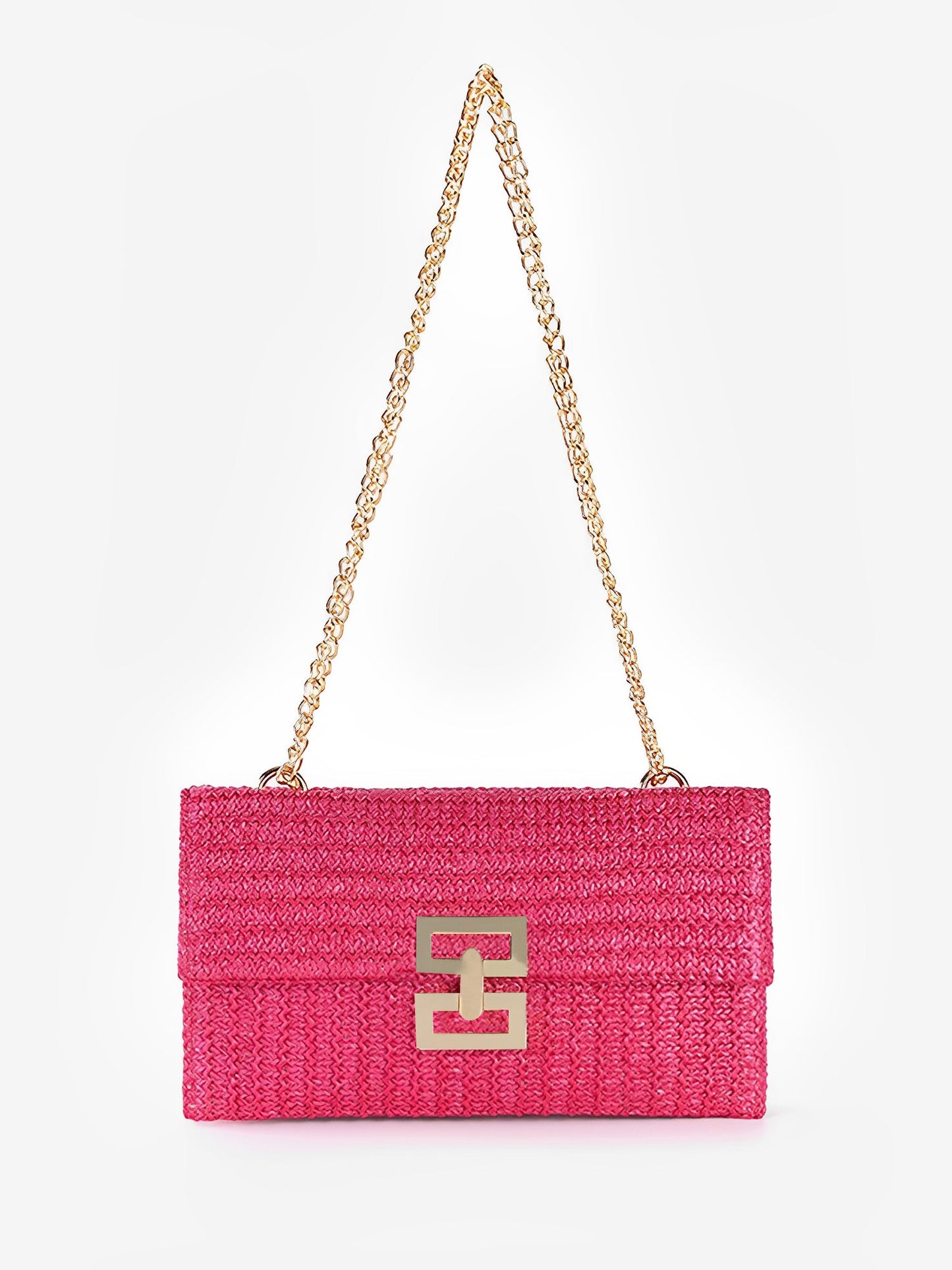 Geweven Schoudertas met Ketting en Draaiklem