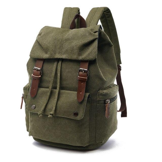 Vintage Canvas Rugzak voor School, Werk & Reizen – Ruim, Duurzaam & Stijlvol
