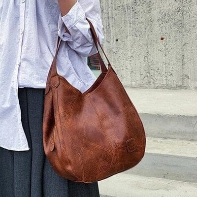 Grote leren schoudertas voor dames – stijlvol & ruim model