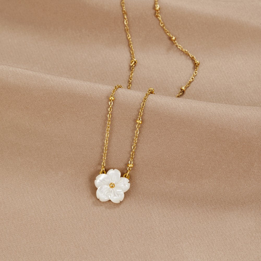 Delicate Dames Ketting met Bloemdesign – Roestvrij Staal & Aanslagvrij