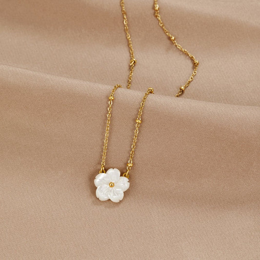 Delicate Dames Ketting met Bloemdesign – Roestvrij Staal & Aanslagvrij